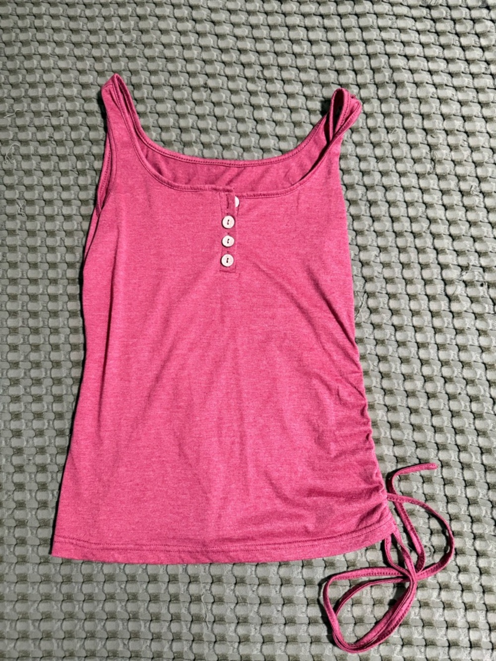 SHEIN Rose Pink Side-Tie Tank Top with Button Accents